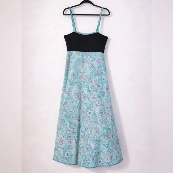 Karin Stevens Turquoise Boho Maxi Dress | Built-In Bra | Size 12 - Picture 4 of 6